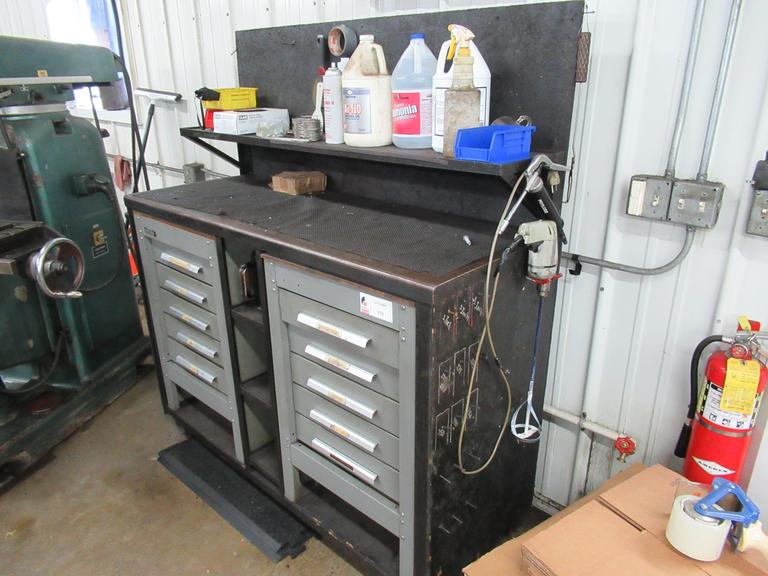 Machines Used Shop Built Rolling Work Bench with Kennedy Drawers