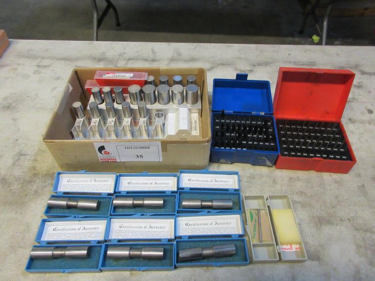 Machines Used Assorted Deltronic Plug Gages, Misc. Pin Gages, and