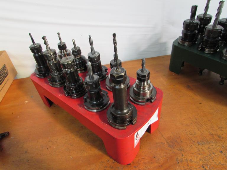 Machines Used (10) ER16 Collet Type CAT 40 Tool Holders With Rack