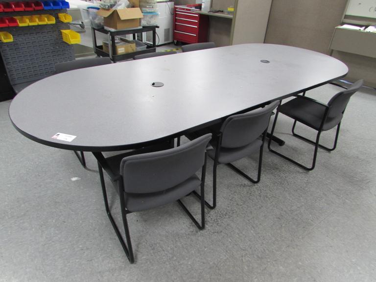 Machines Used Oval Conference Table with (6) Chairs