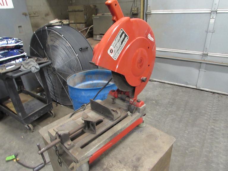 Machines Used Milwaukee 14" Abrasive Chop Saw with Rolling Stand