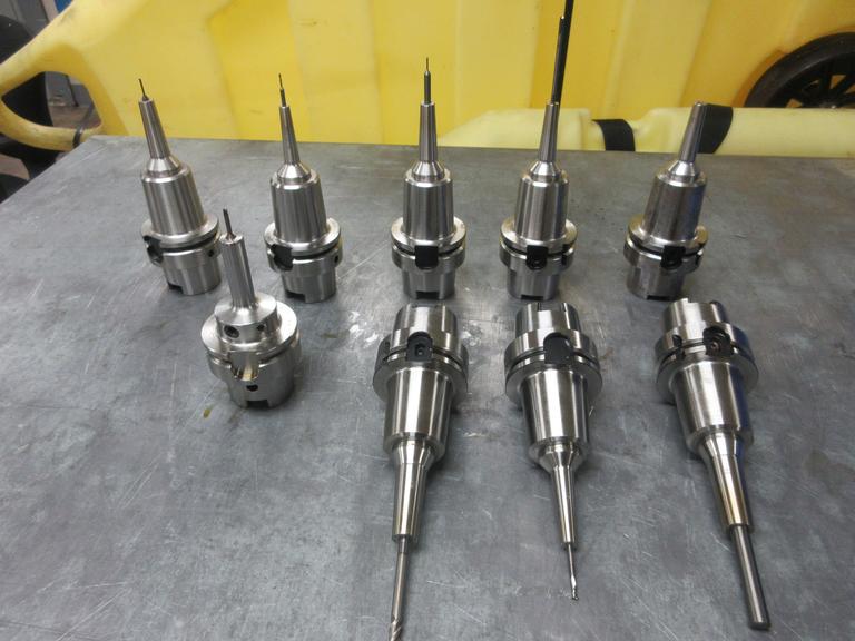 Machines Used HSK A63 Shrink Fit Tool Holders, (8) MST, (1) Sandvik