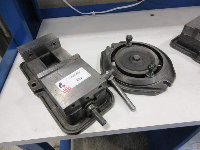 Machines Used Kurt D60 6" Machine Vise with Steel Jaws, Swivel Base