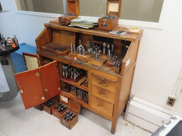 Machines Used Moore Wooden Tool with Contents Drills, Boring