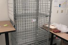 Machines Used | Uline Rolling Wire Rack with Security Cage