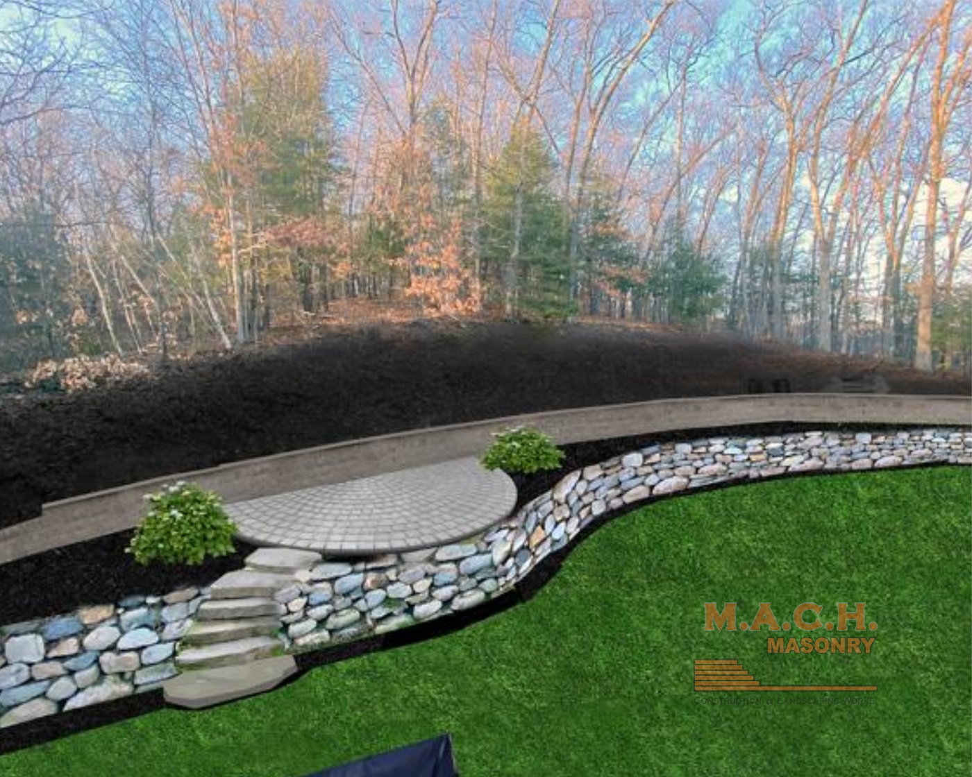 Patio and Retaining Wall MACH Masonry and Landscaping