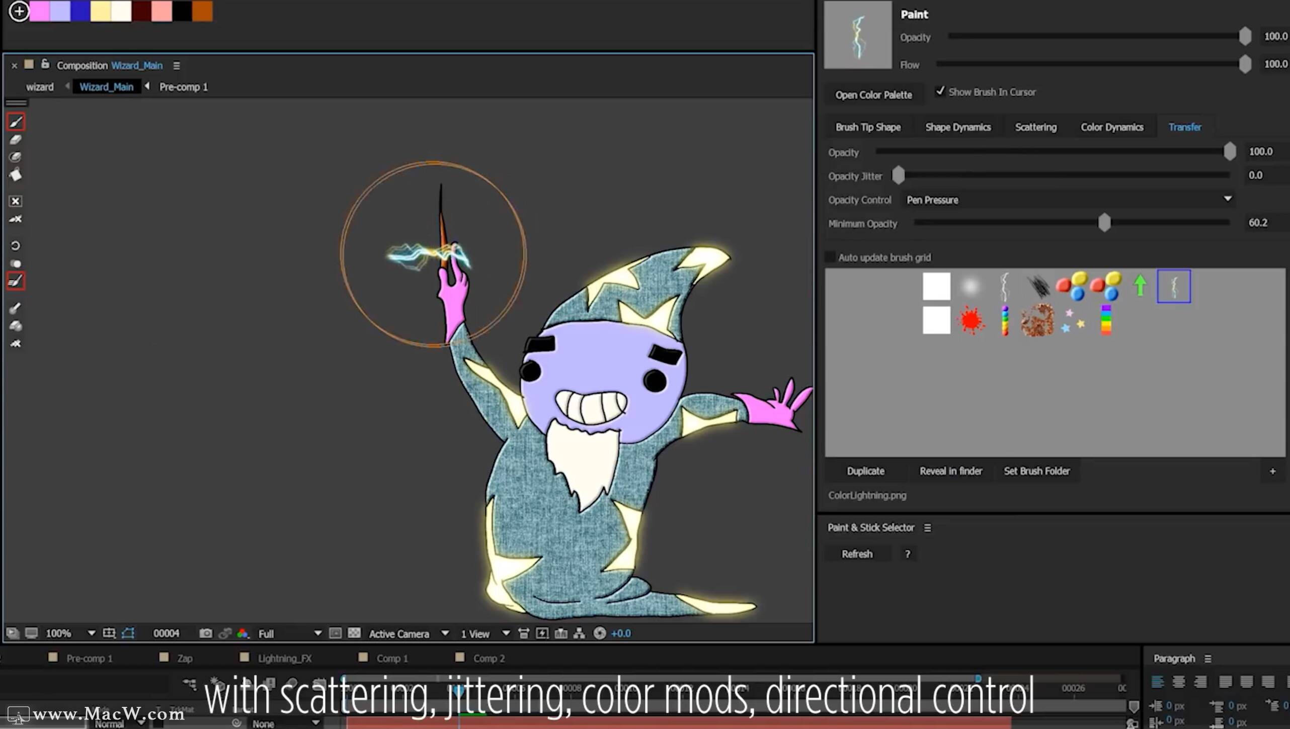 ae插件Paint＆Stick下载Paint＆Stick for Mac(AE二维手绘笔刷动画绘制插件) macw下载站