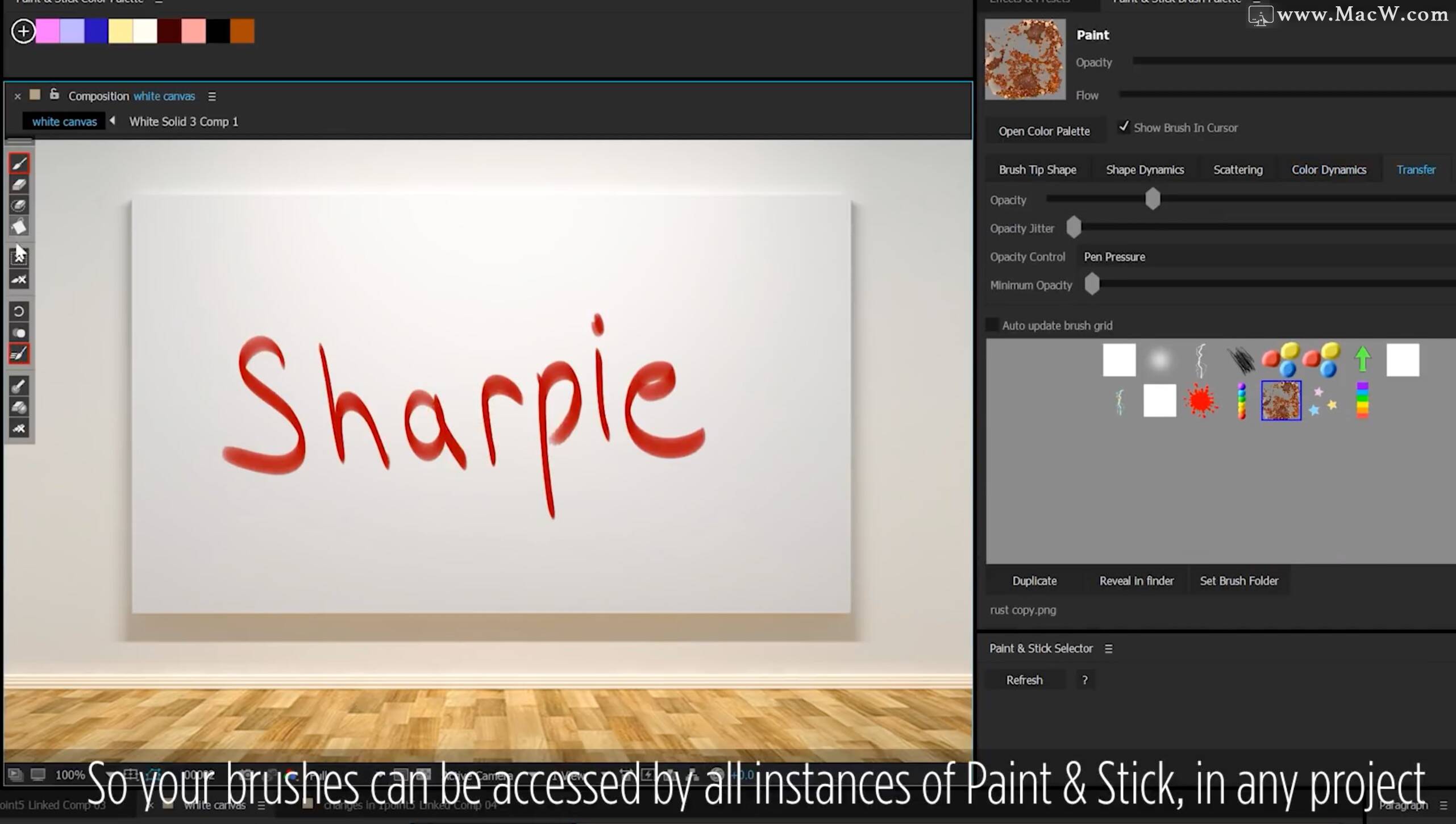 ae插件Paint＆Stick下载Paint＆Stick for Mac(AE二维手绘笔刷动画绘制插件) macw下载站