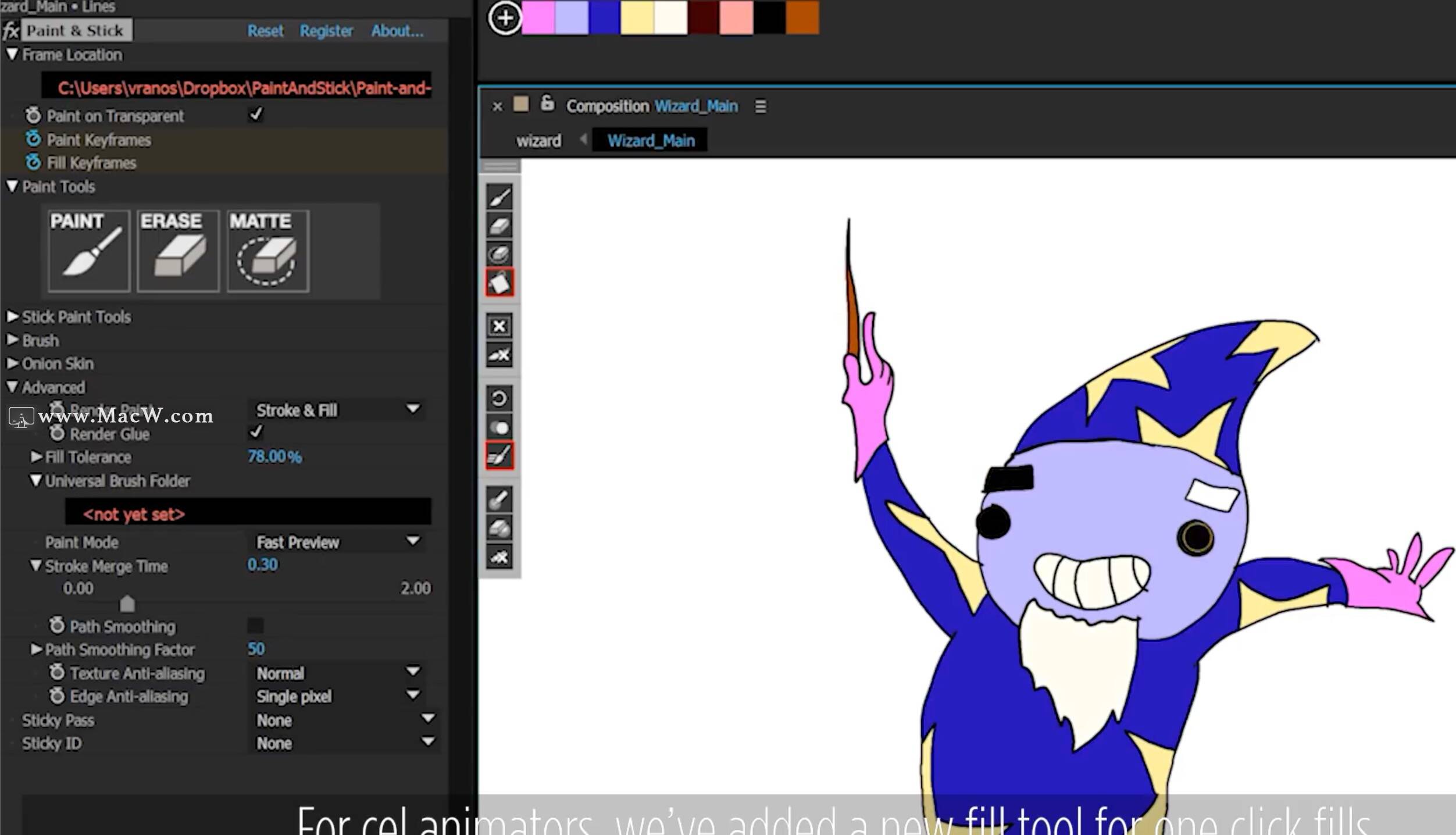 ae插件Paint＆Stick下载Paint＆Stick for Mac(AE二维手绘笔刷动画绘制插件) macw下载站