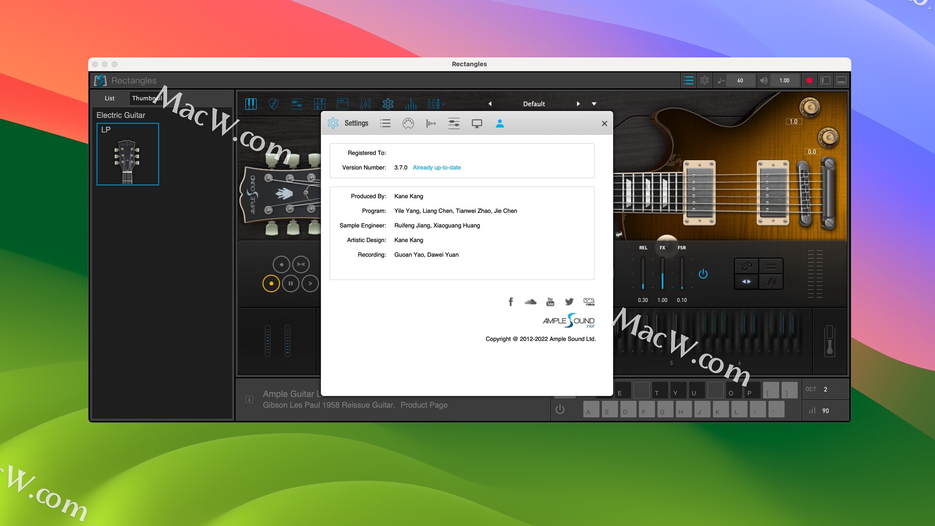 Mac虚拟吉他软件Ample Sound Ample Guitar LP III for Mac(虚拟电吉他AGLP) macw下载站