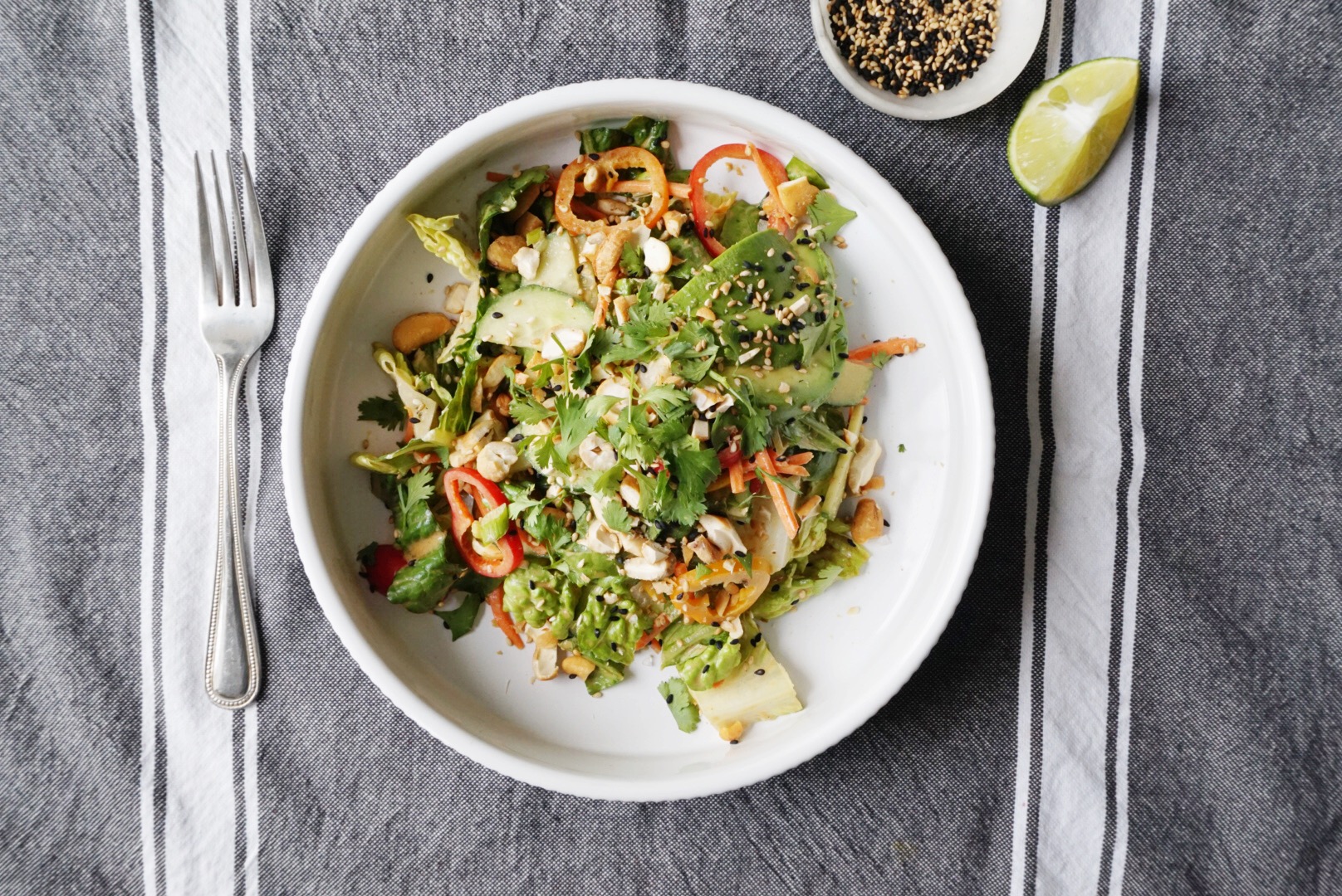 Asian Salad With Lime Peanut Dressing Mackenzie's Table