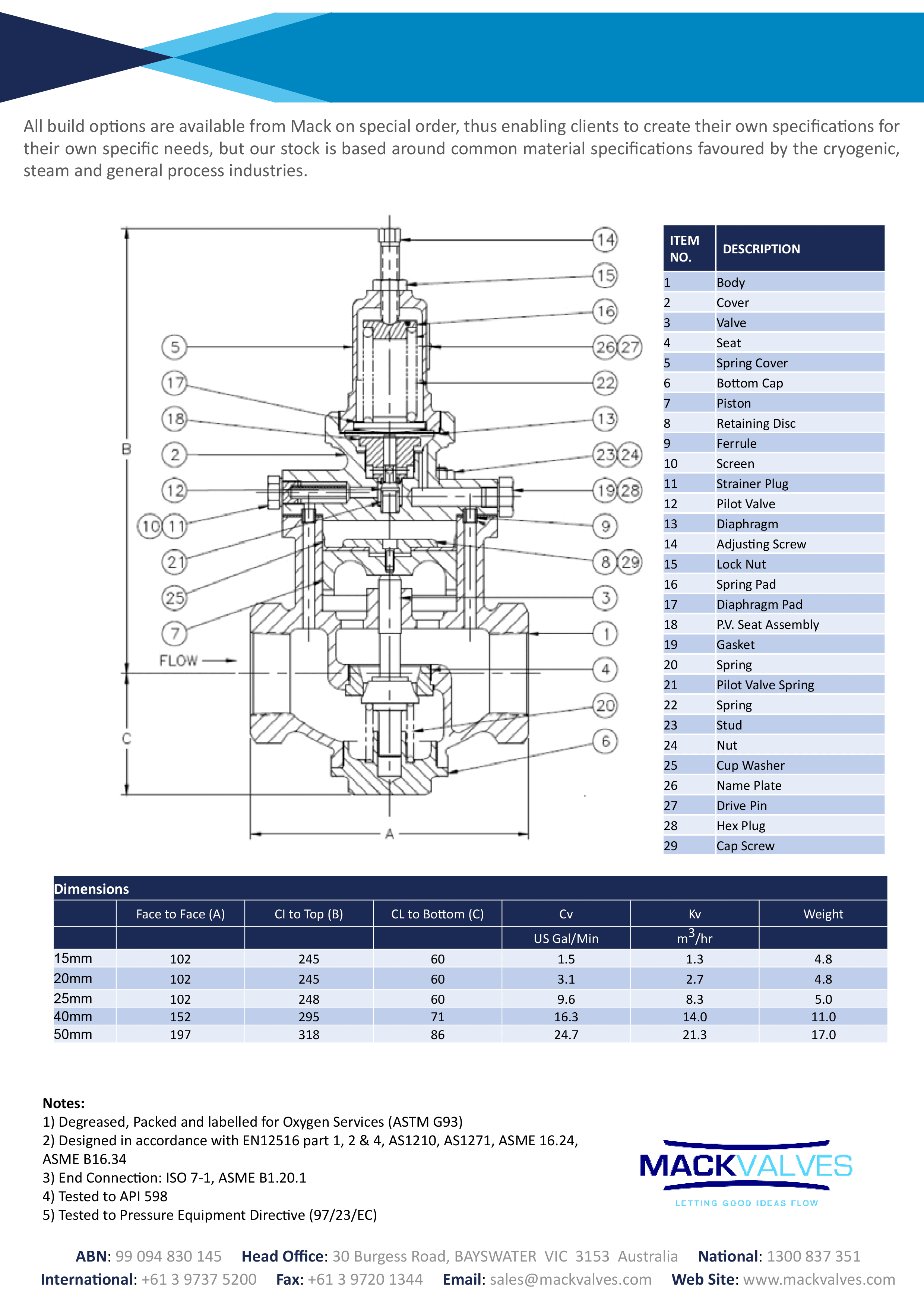 Pressure Build Reducing 79 Mack Valves