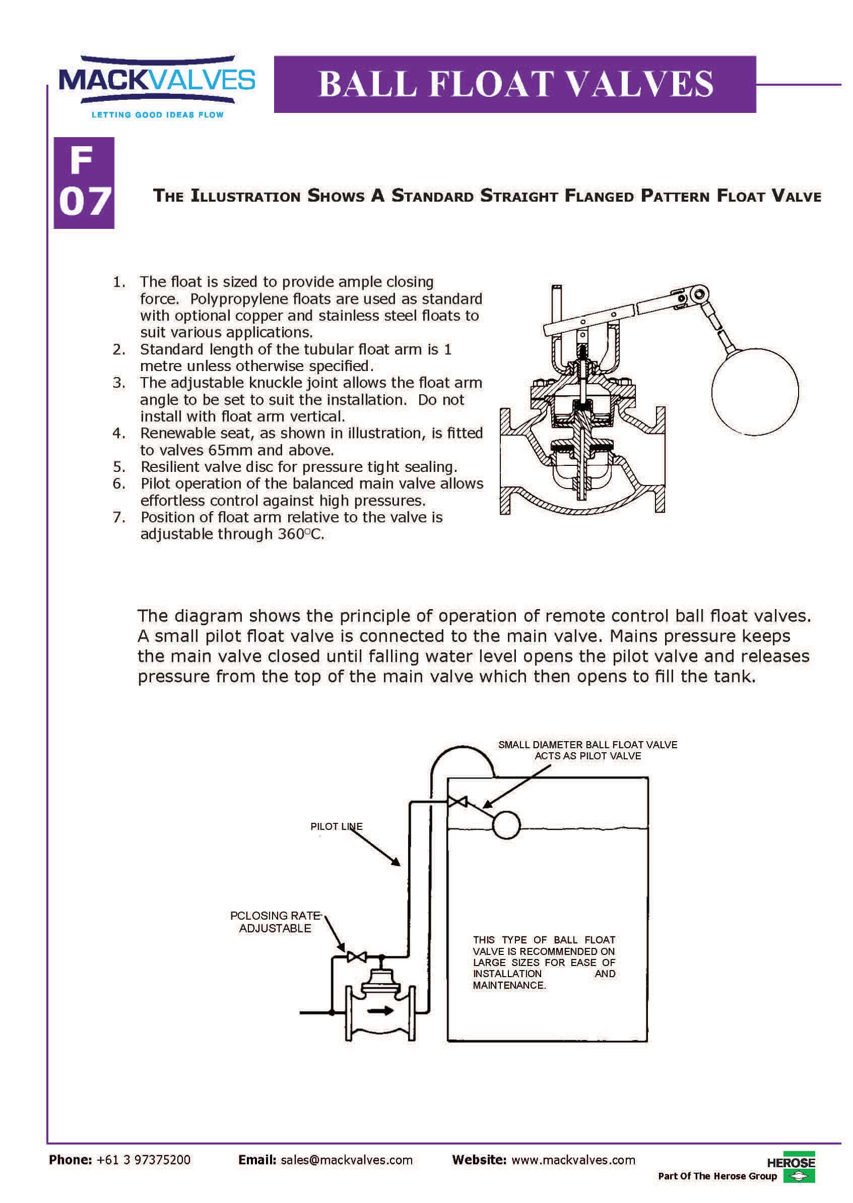 Ball Float Valves Mack Valves