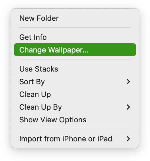Wallpaper / Háttérkép beállítási felület System Settings