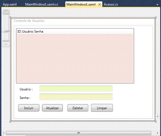 WPF Controle de Usuarios com ADO