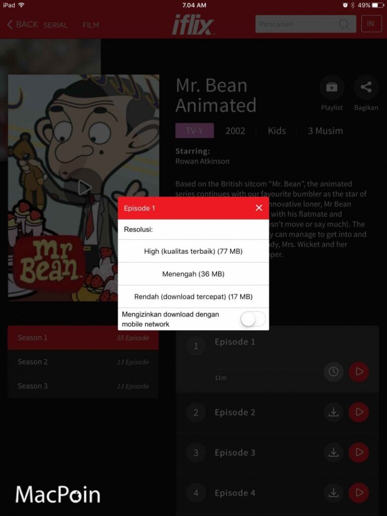 Cara Download Gratis Film dan Video Dengan iFlix MacPoin