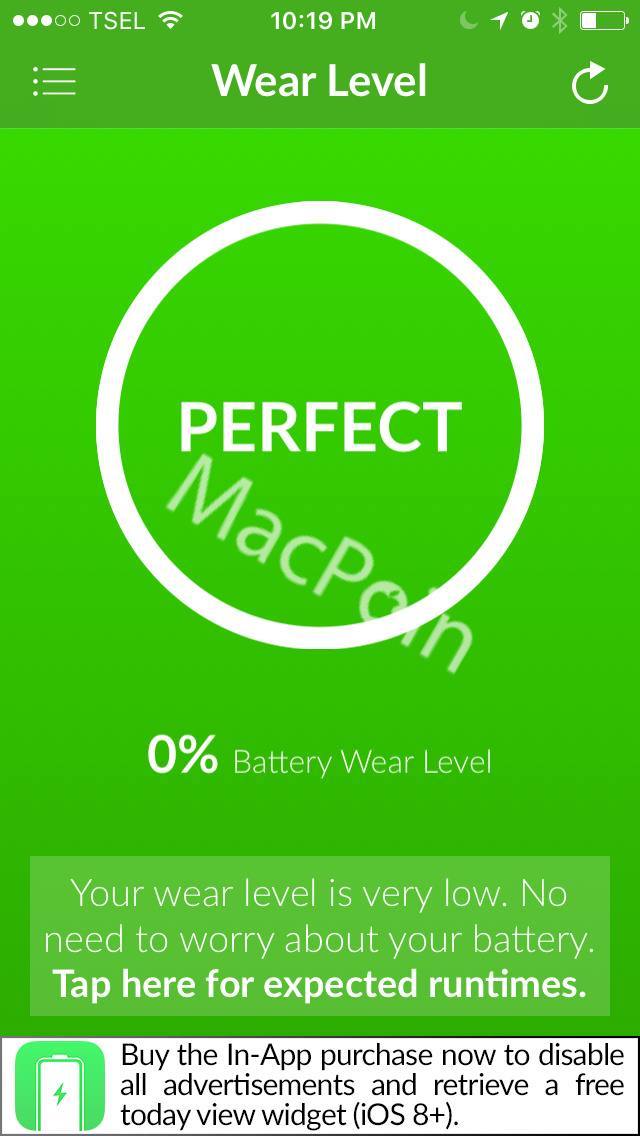 Cek Kesehatan Baterai iPhone Dengan Battery Life MacPoin