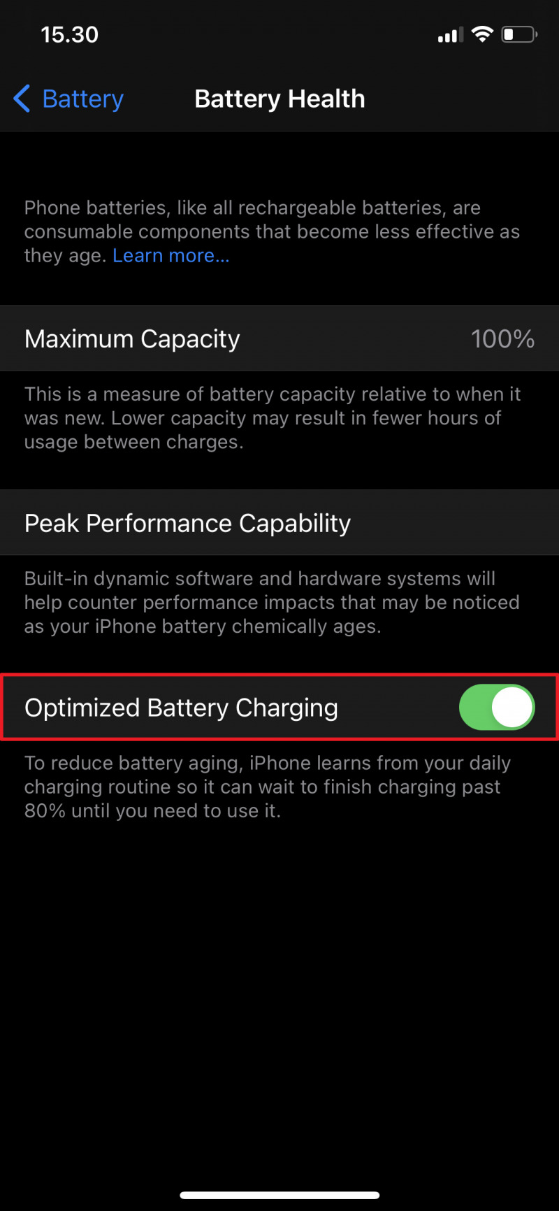 Cara Mengaktifkan Optimized Battery Charging di iPhone MacPoin