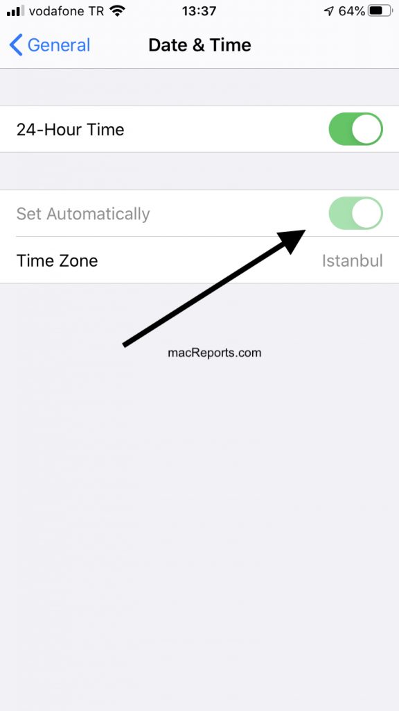 'Set Automatically' Grayed Out in Date & Time Settings on iPhone or