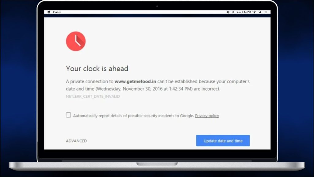 How to fix "Your clock is ahead" error on Mac
