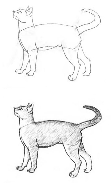 как нарисовать голубую кошку