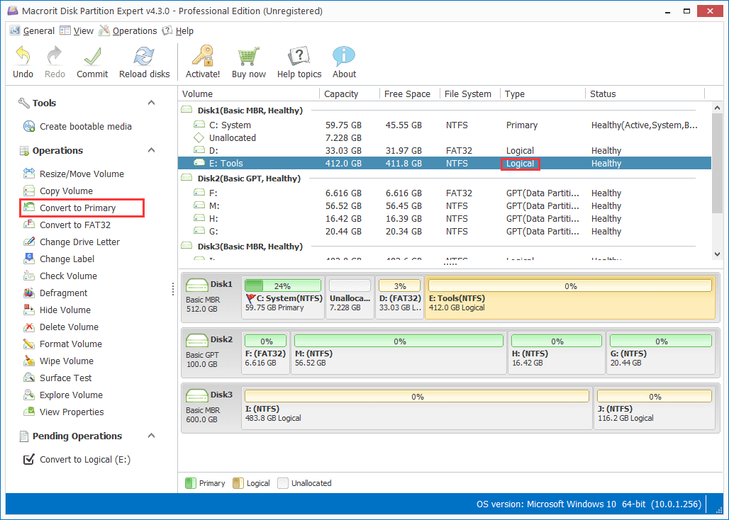 Convert Primary Partition to Logical and Vice Versa?