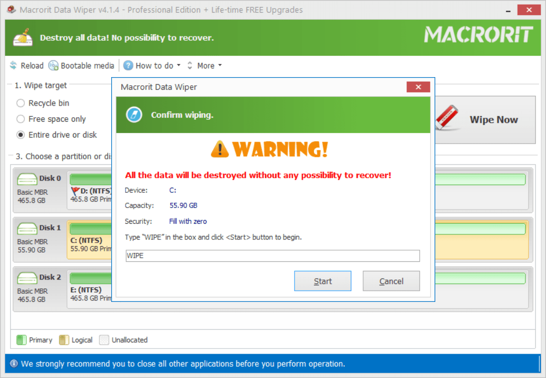 How to quickly Wipe Hard Drives