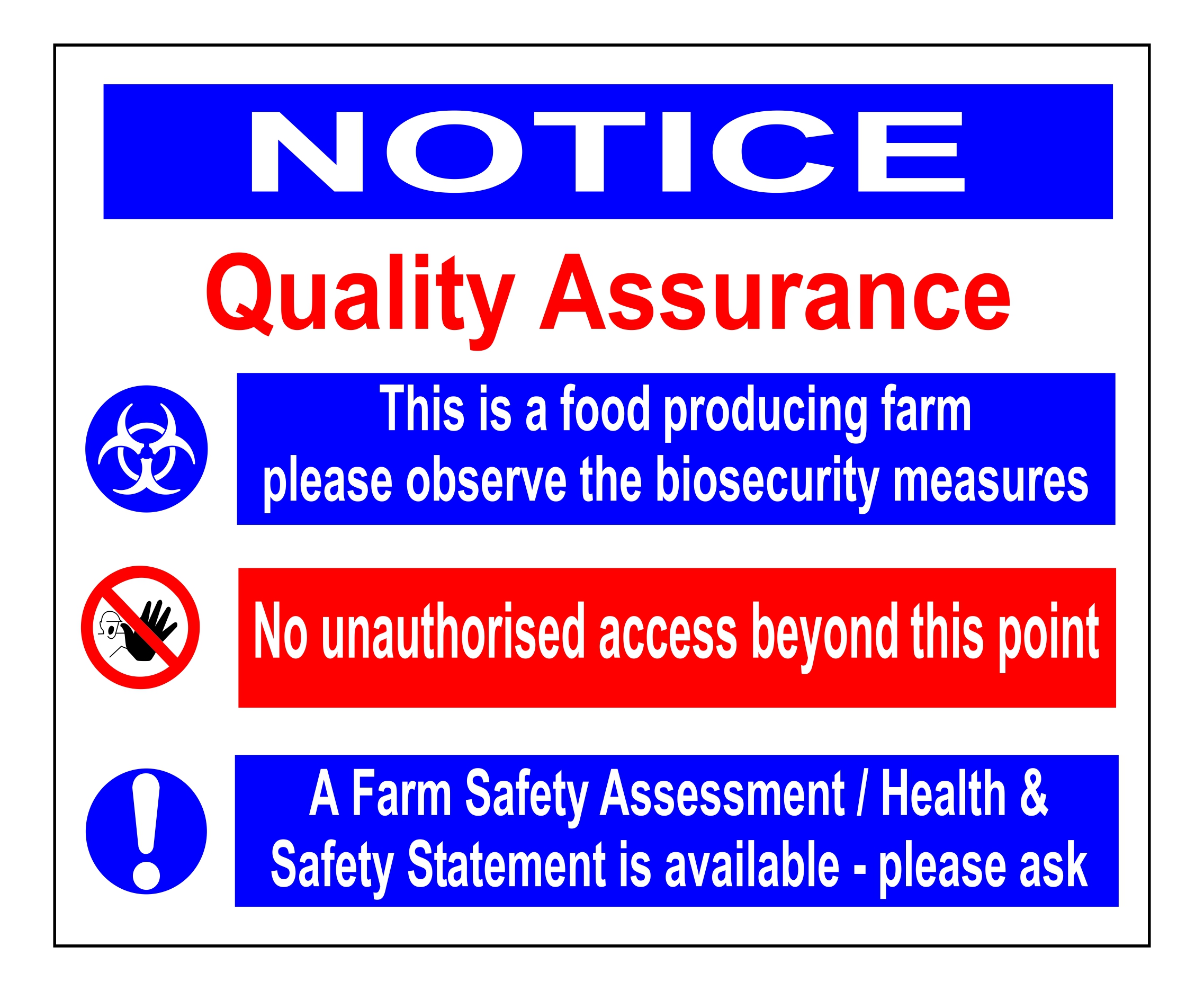 Quality Assurance Notice Mac Safety Signs