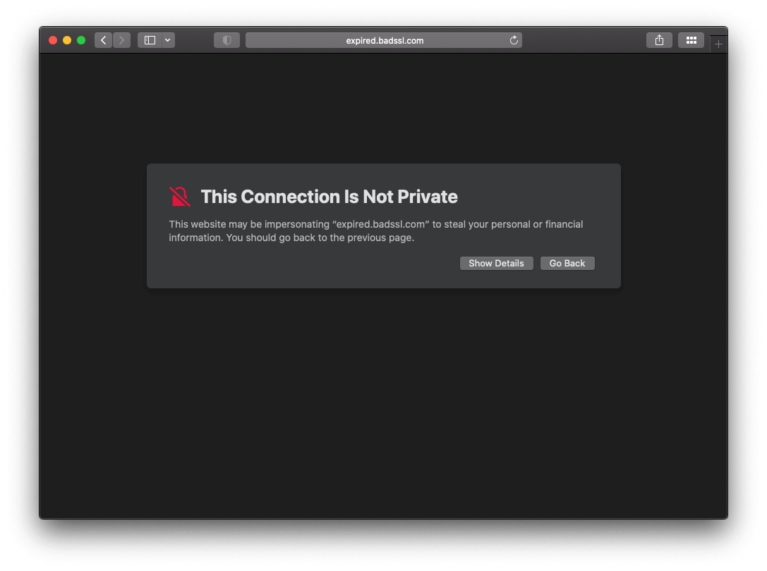 How to fix “Your connection is not private” error in Chrome / Safari on