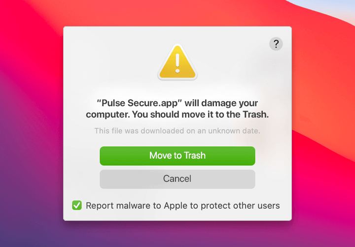 “Pulse Secure will damage your computer” popup removal on Mac MacSecurity