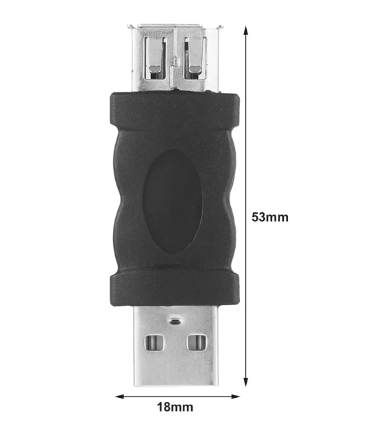 Firewire IEEE 1394 6 Pin Female naar USB 2.0 Type A MacTurn