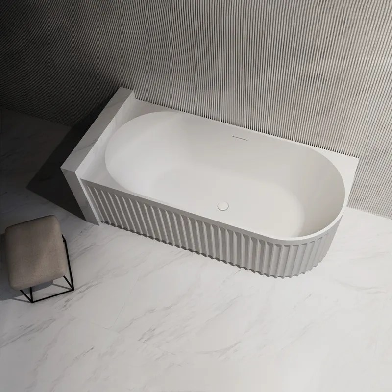 Groove Left Corner Bath 1700mm Maculate