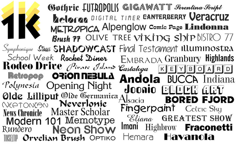 1000 OpenType Fonts v4.0 скачать macOS