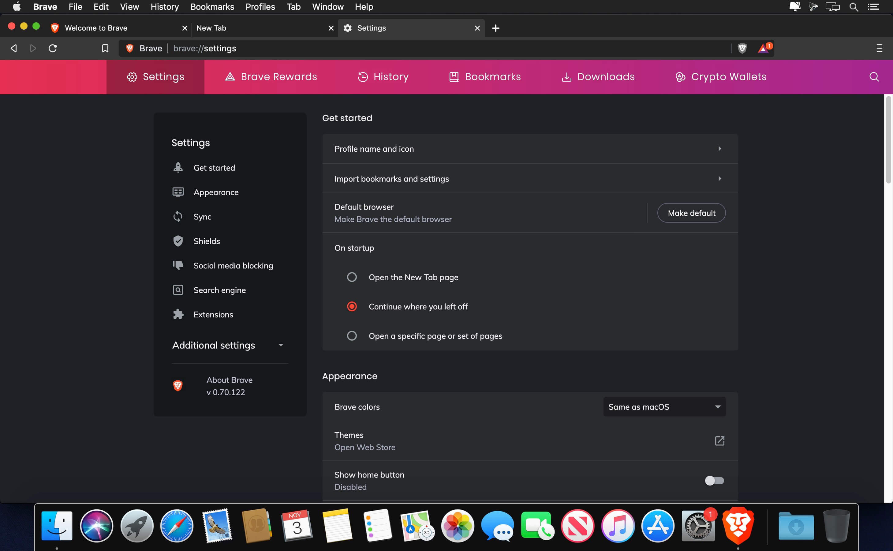 Brave Browser 80.1.5.112 скачать macOS