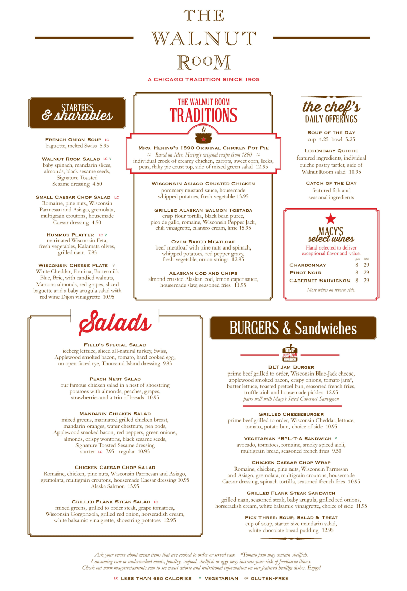 Walnut Room Menu