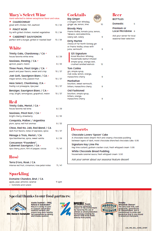 Lakeshore Grill Ridgedale Menu