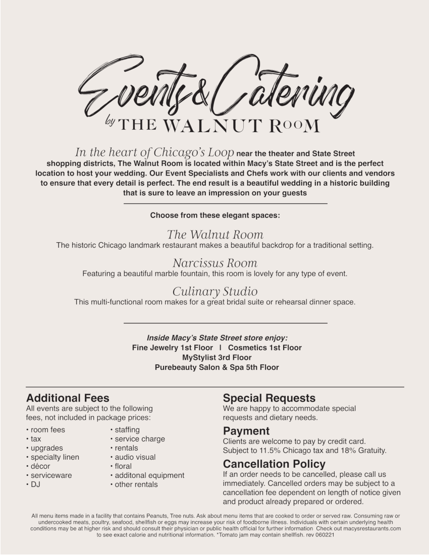 Walnut Room Private Dining Room