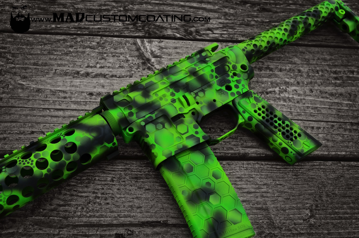 "Toxic" Themed AR15 in MAD Black, MAD Green & Zombie Green Mad Custom
