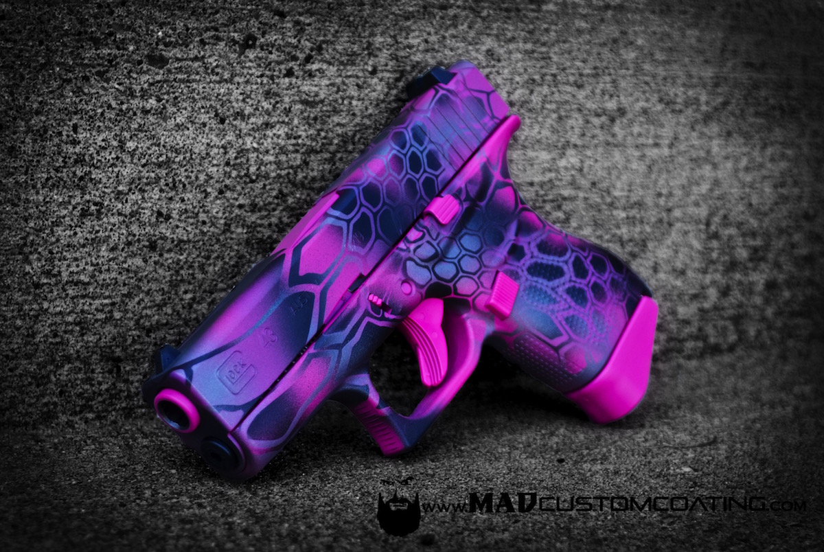 Pink MAD Dragon on a Glock 43 Mad Custom CoatingMad Custom Coating