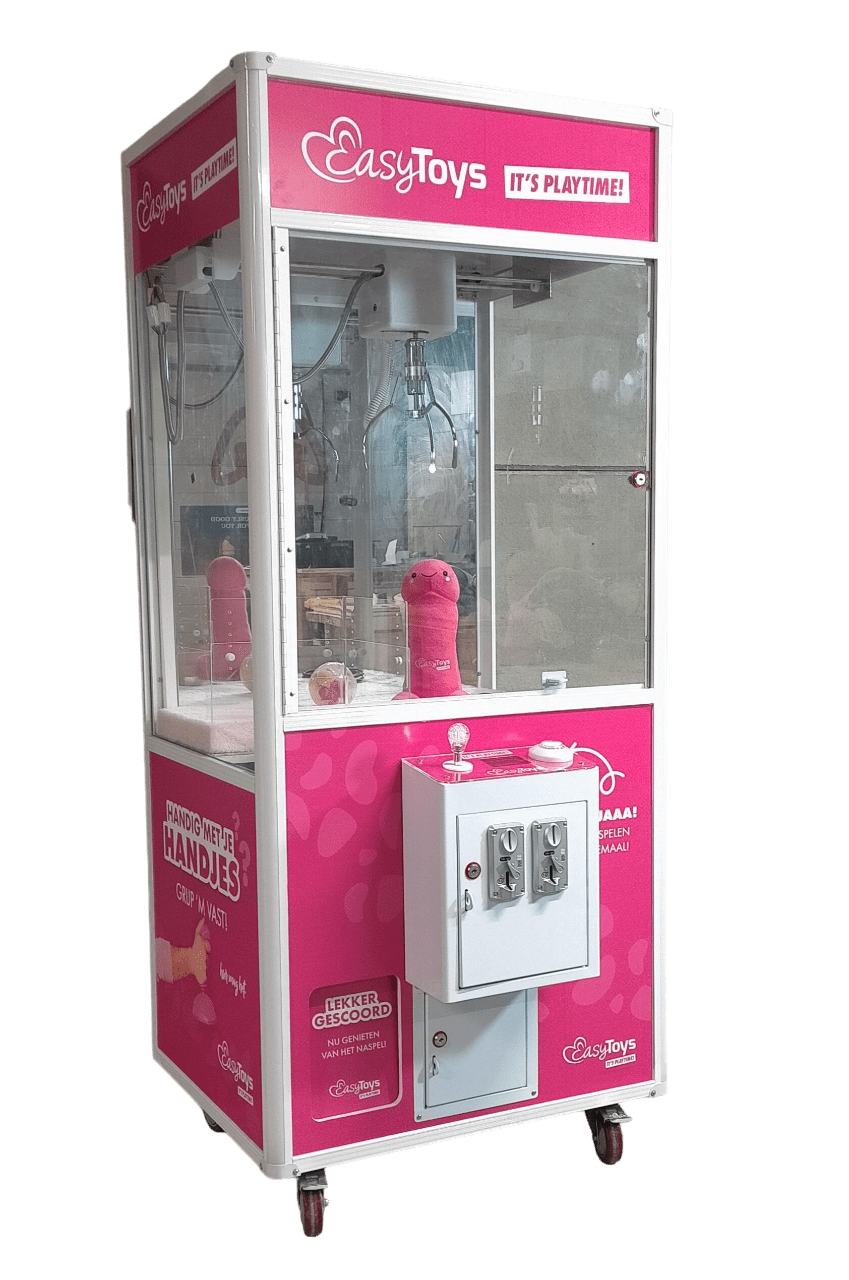 skill crane / claw machine with coin acceptor. Easy castor wheels