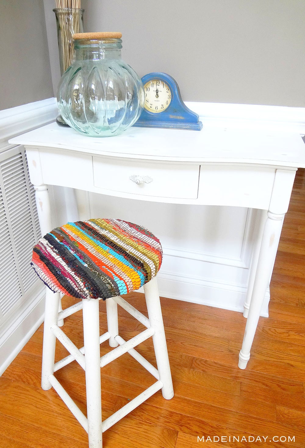 Recycled Fabric Rug Stool • Made in a Day
