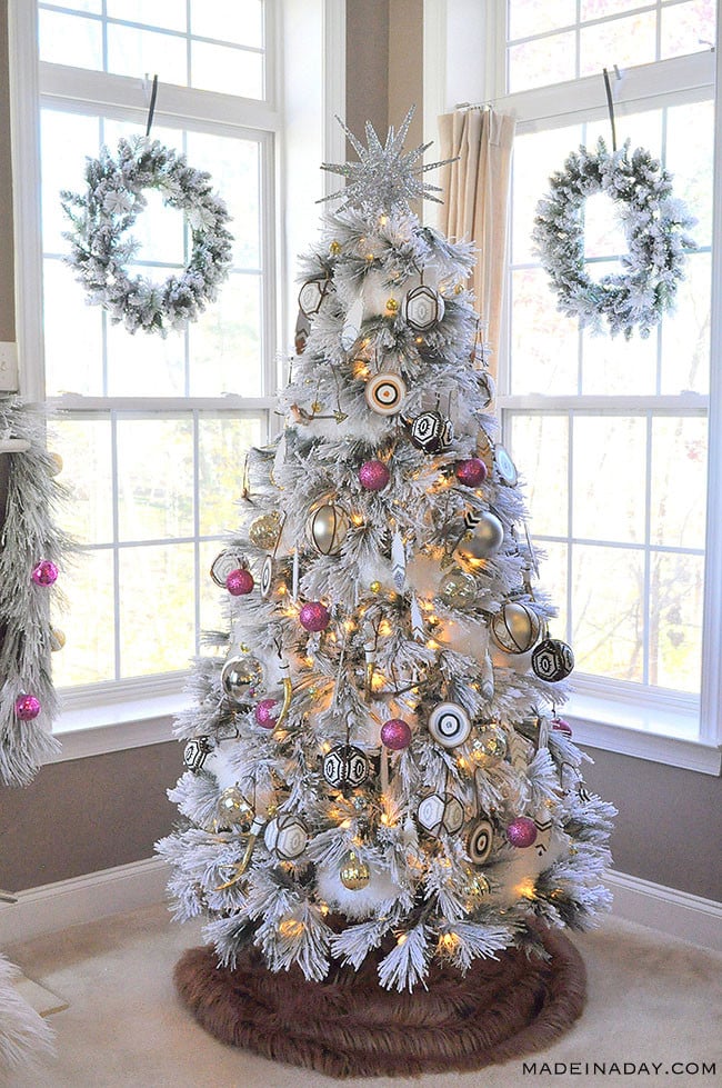 Bright Hot Pink Boho Flocked Christmas Tree This Year! Made In A Day