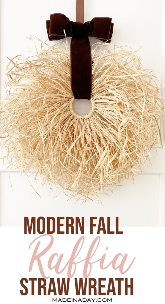 Fall Boho Raffia Wreath DIY Made In A Day