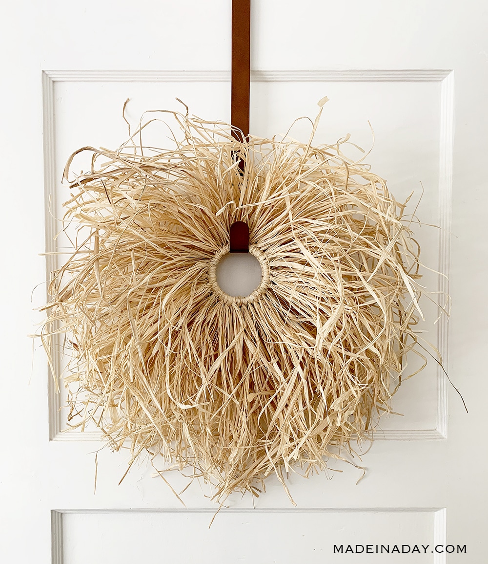 Fall Boho Raffia Wreath DIY Made In A Day