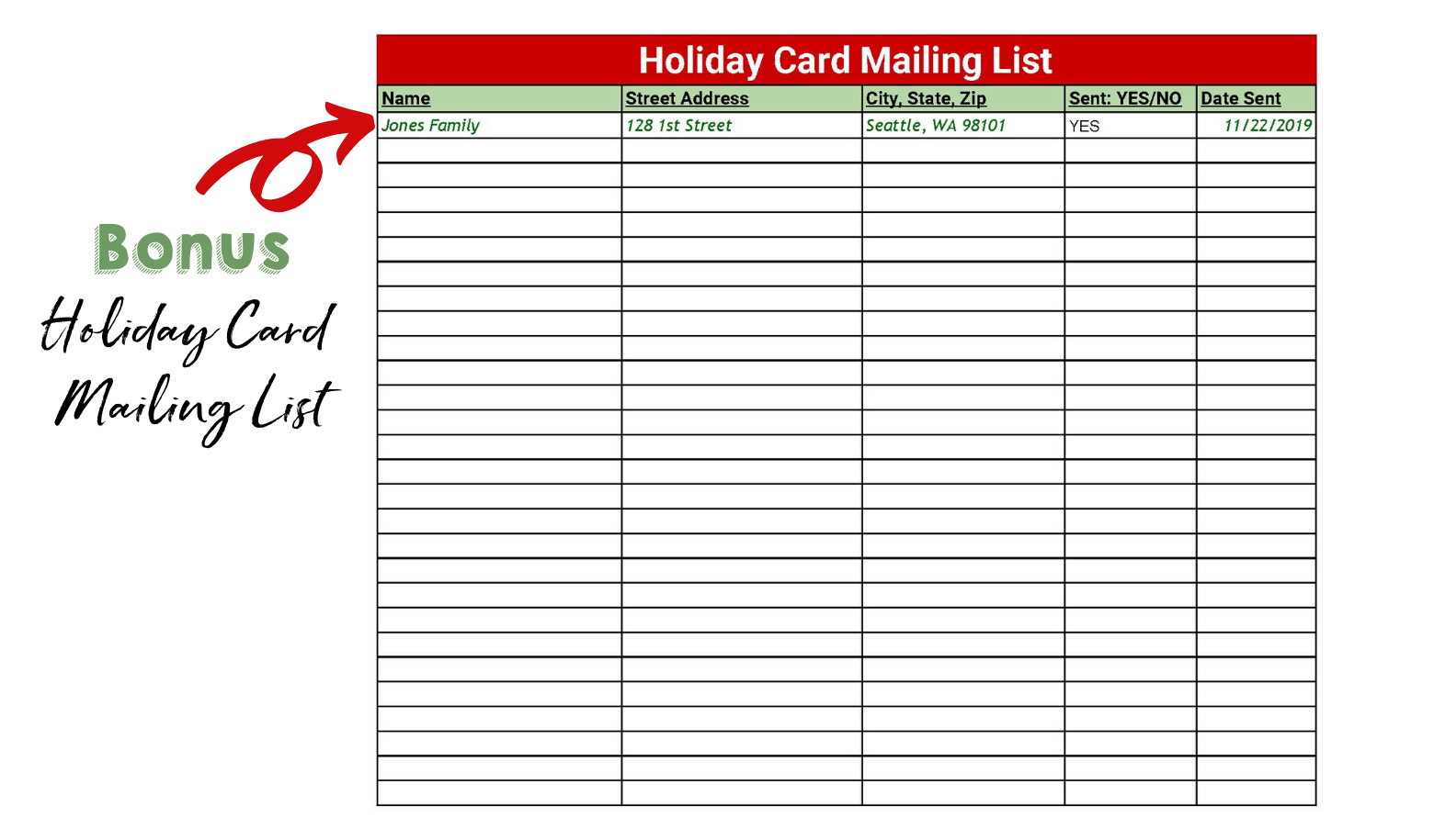 Christmas Cards Mailing List Holiday Budget by Design Made In A Pinch