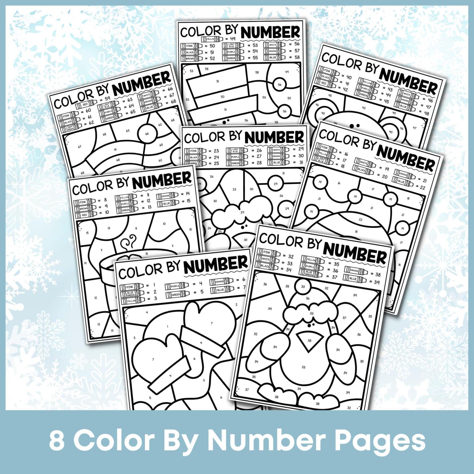 Free Winter Color By Number Pages Made In A Pinch