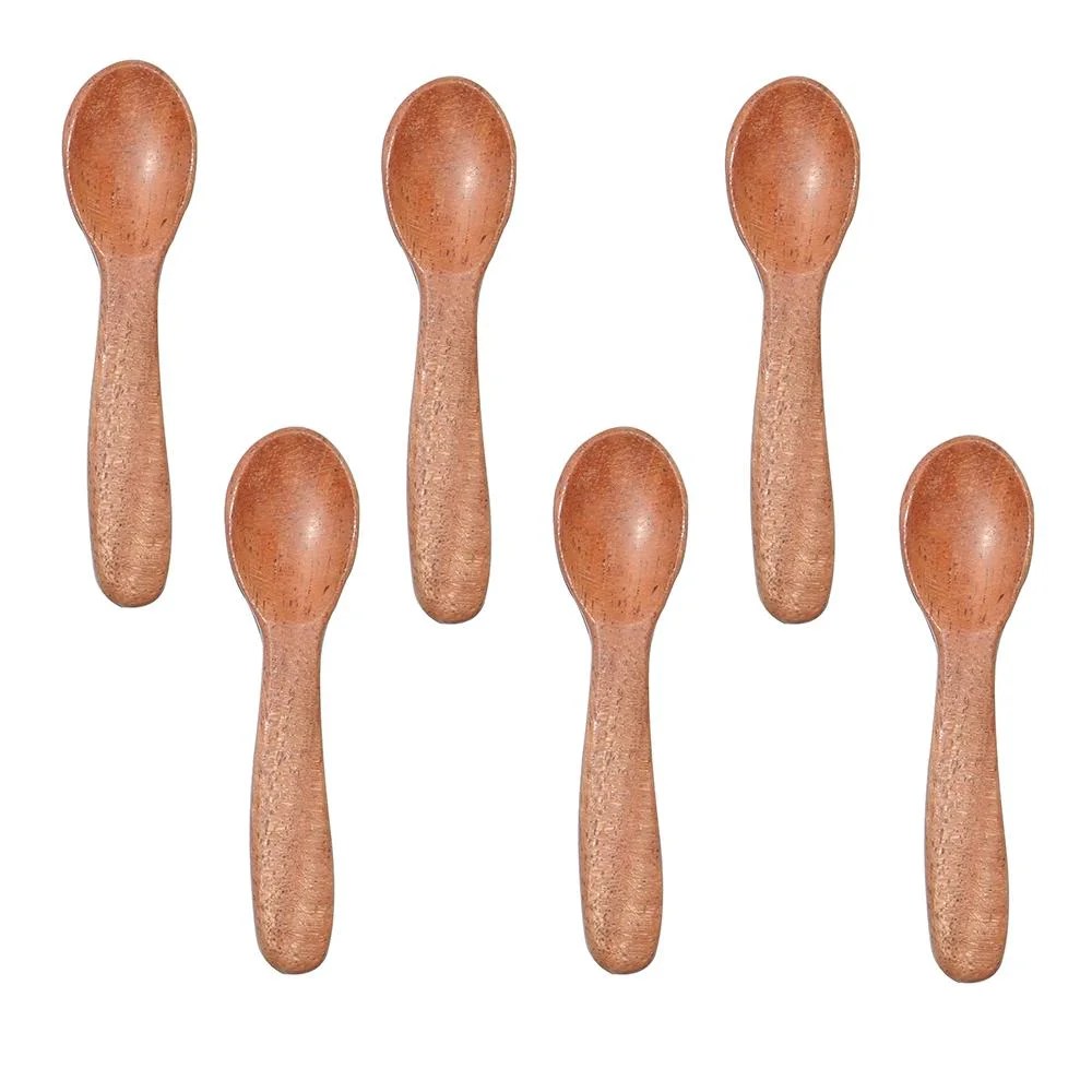 Wooden Masala Spoon (Set of 6) Compact for Salt, Pickle, Turmeric