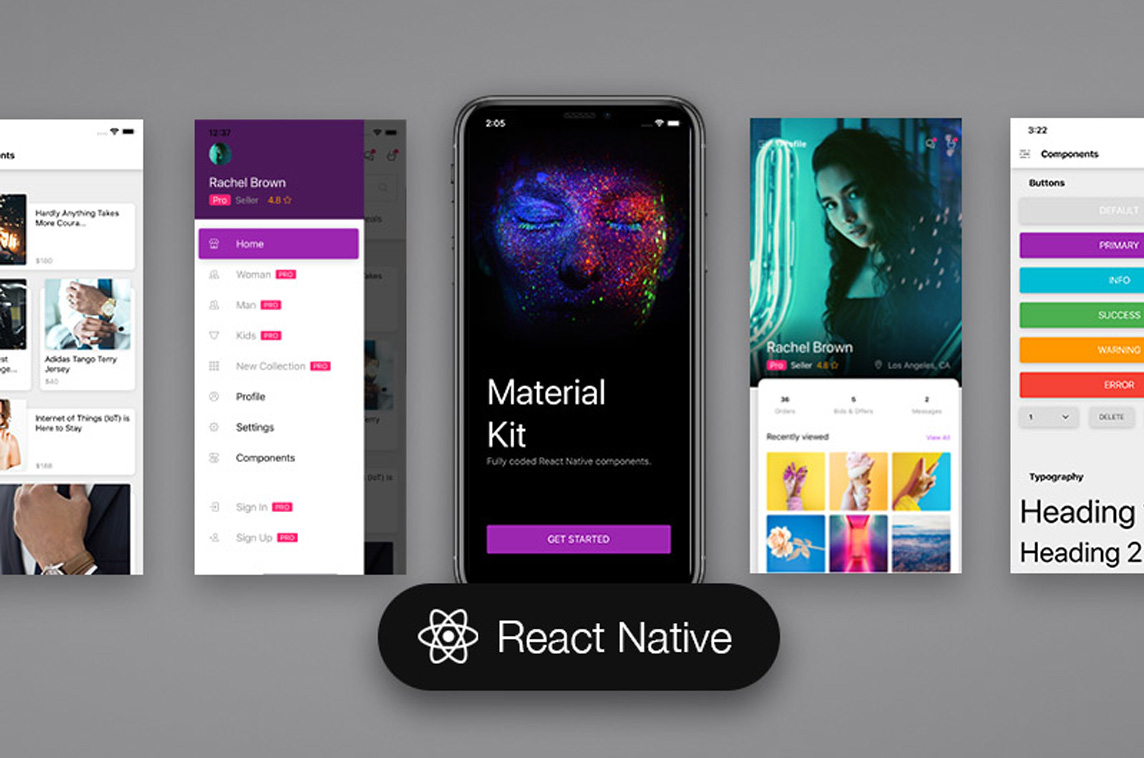 Material Kit React Native Made with React.js