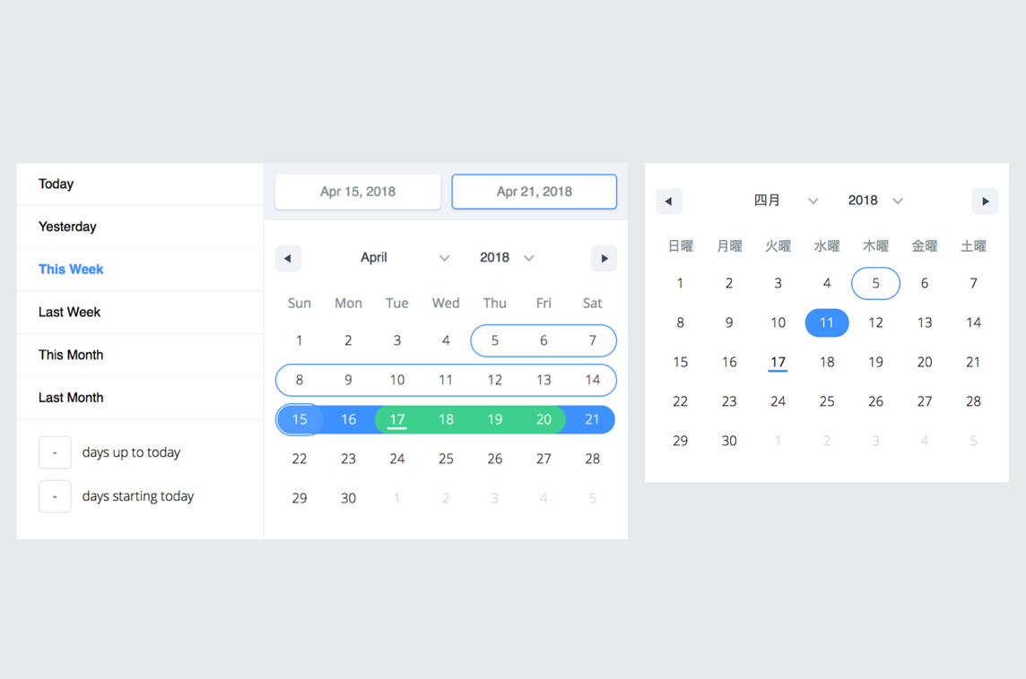 React Date Range Date & Date Range Picker Made with React.js