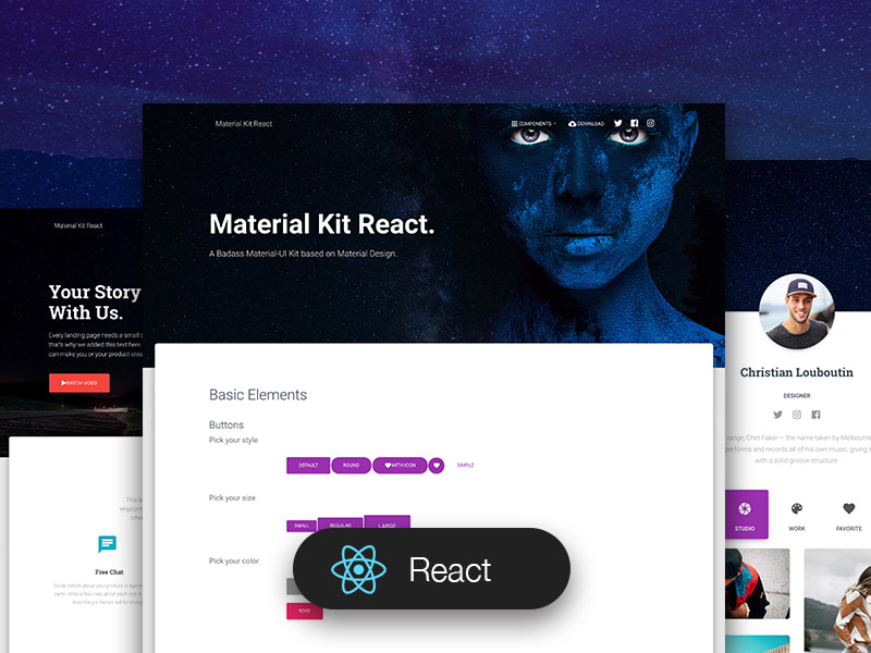 Material Kit React Material UI Framework, Free and Open Source by